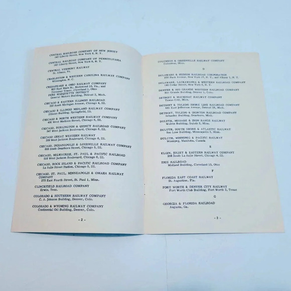 List of Principal Railroads in The United States with Home Address Vintage - Picture 2 of 3